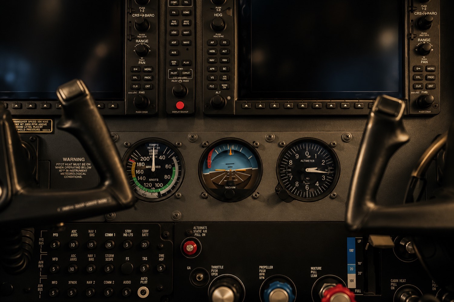 Cabina con avionica Garmin